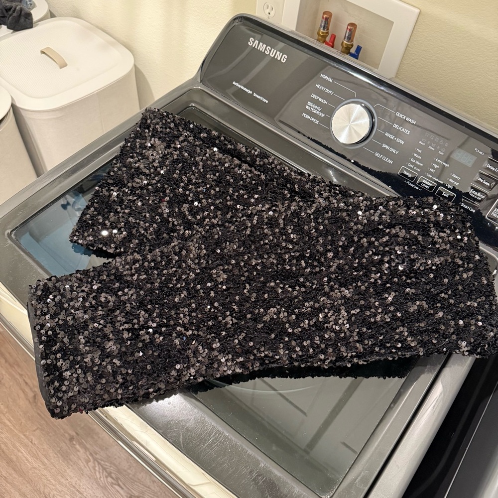 Gianni Bini Sparkling Black Wide Leg Pants - Picture 3 of 8